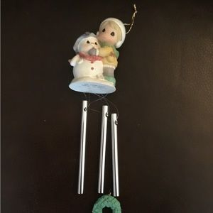 Precious Moments girl/snowman wind chime Christmas ornament